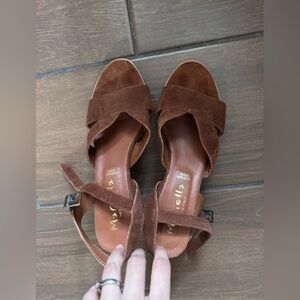 Women's Brown Suede Sandal Heel